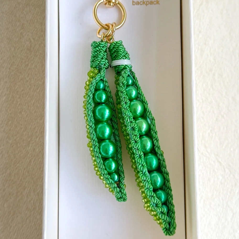 Haute Hippie Beaded Green Peas Bag Charm - Picture 3 of 4